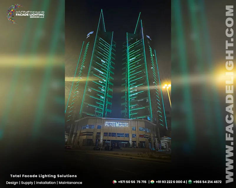 hotel millennium place facade lighting