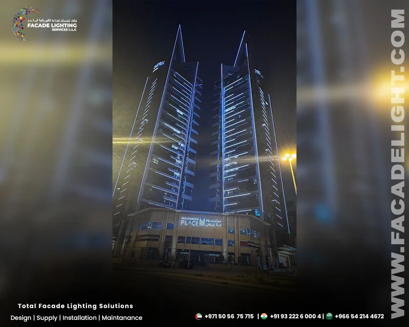 hotel millennium place facade lightings