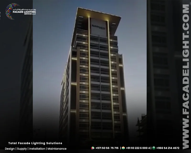jw marriot hotel facade lightings
