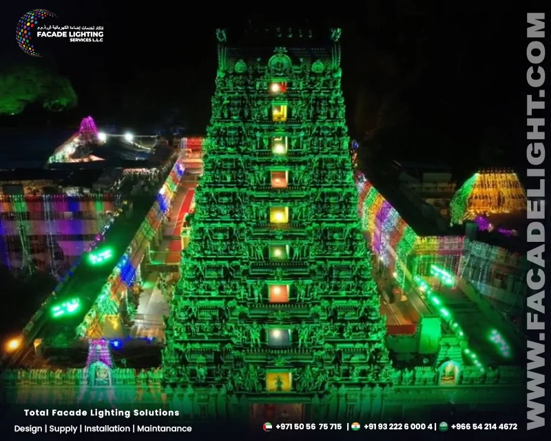 kanaga durga temple facade lighting india