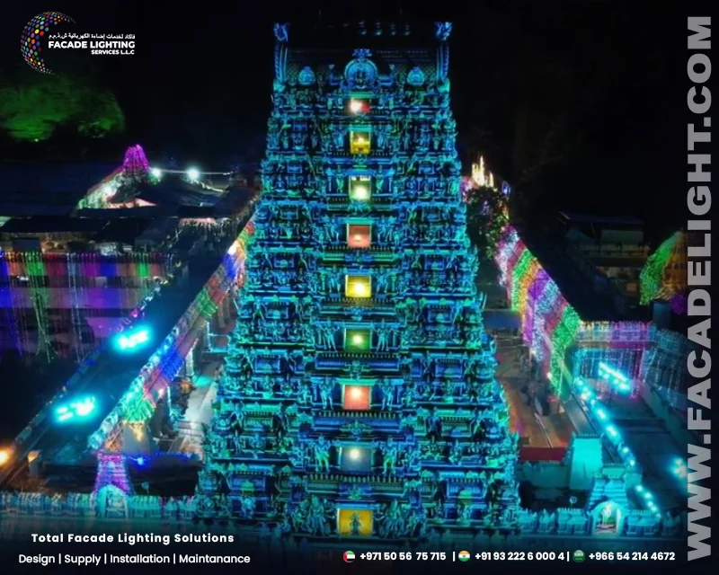 kanaga durga temple facade lightings india