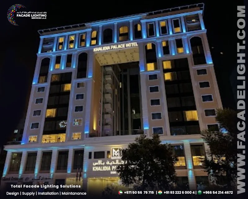 khalidia hotel facade lights