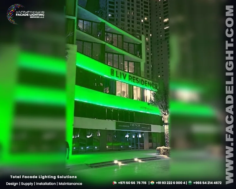 liv residence facade light