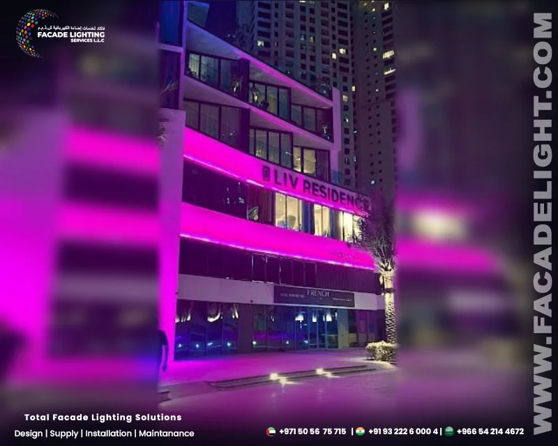 liv residence facade lights