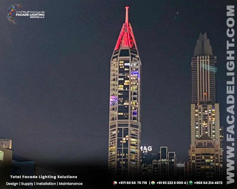marina tower facade lightings