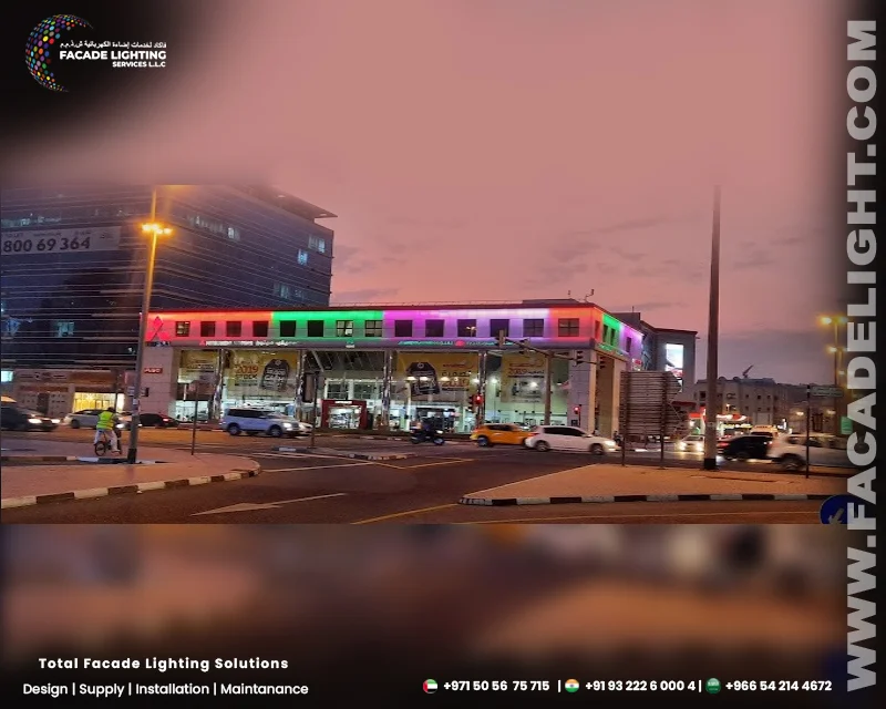 mistubishi showroom facade light
