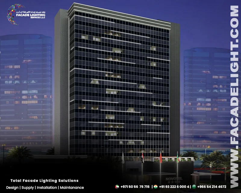 novotel hotel facade lighting