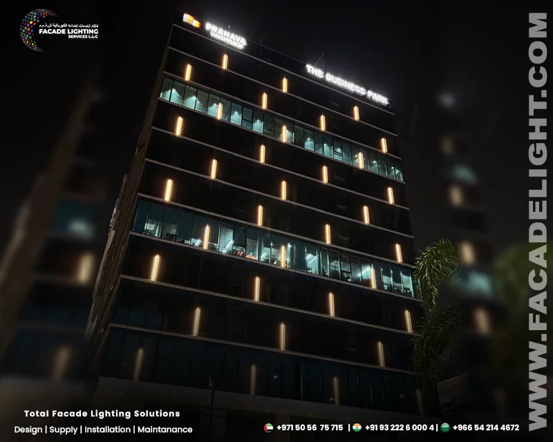pranava business park facade lights india