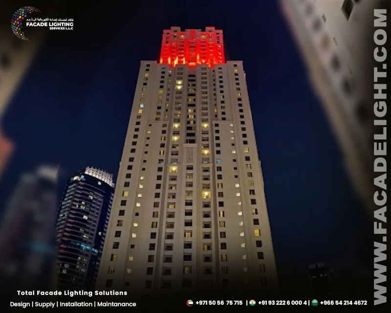 ramada hotel dubai facade lighting design