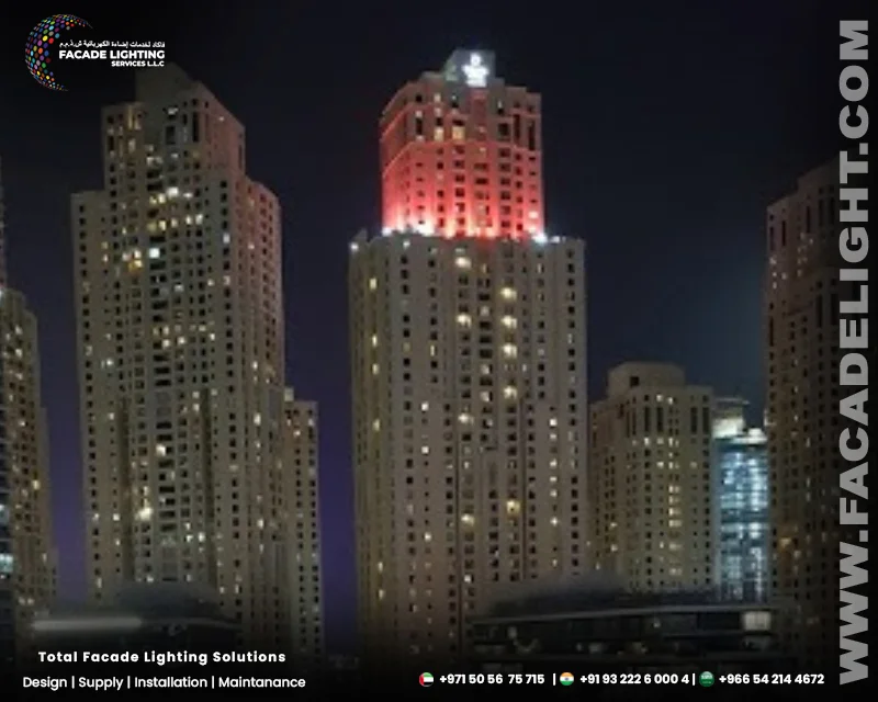 ramada hotel dubai facade lighting designs