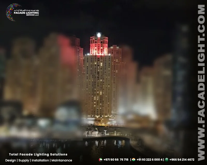 ramada hotel dubai facade lighting