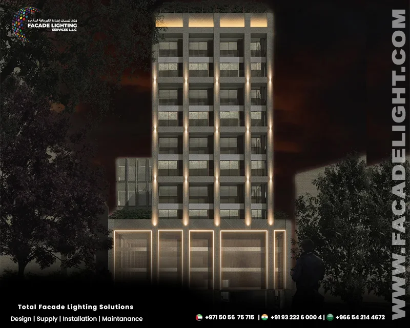residential tower facade lighting