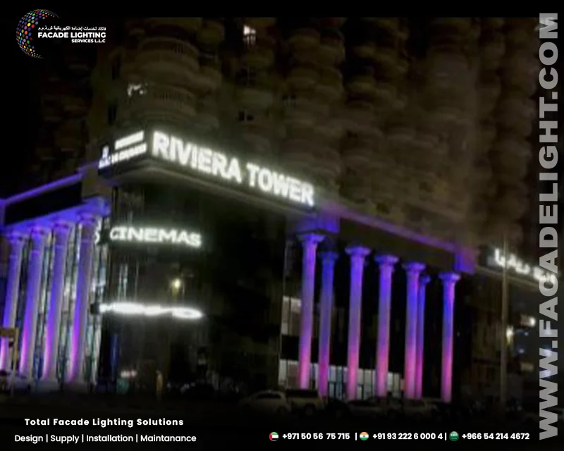 riviera tower facade lights