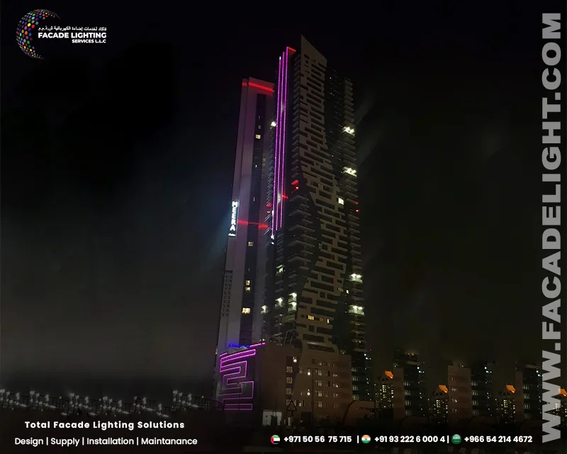 saraya tower facade lighting