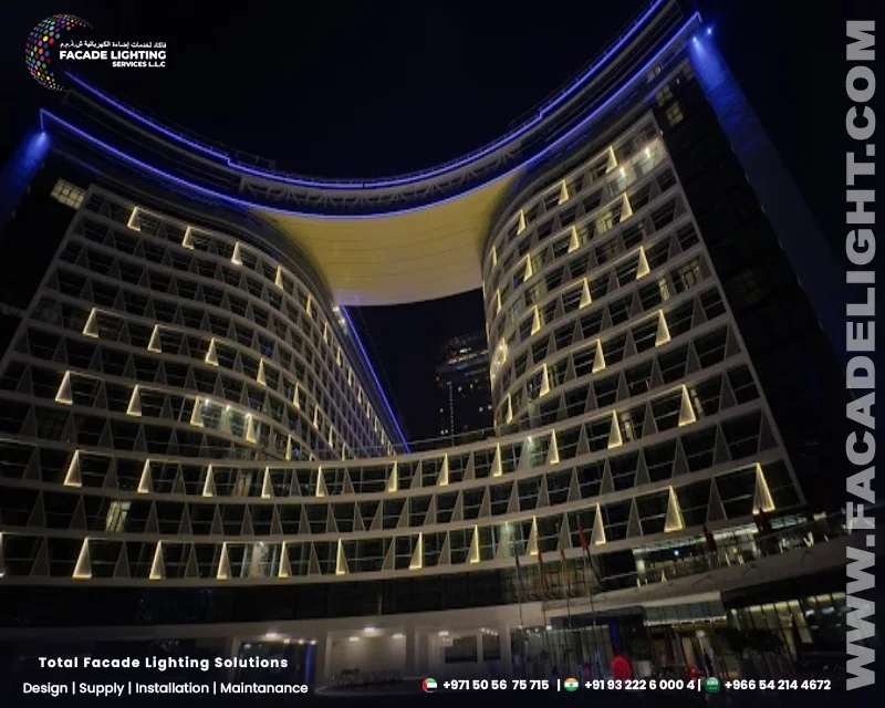 seven hotel apartments facade lighting