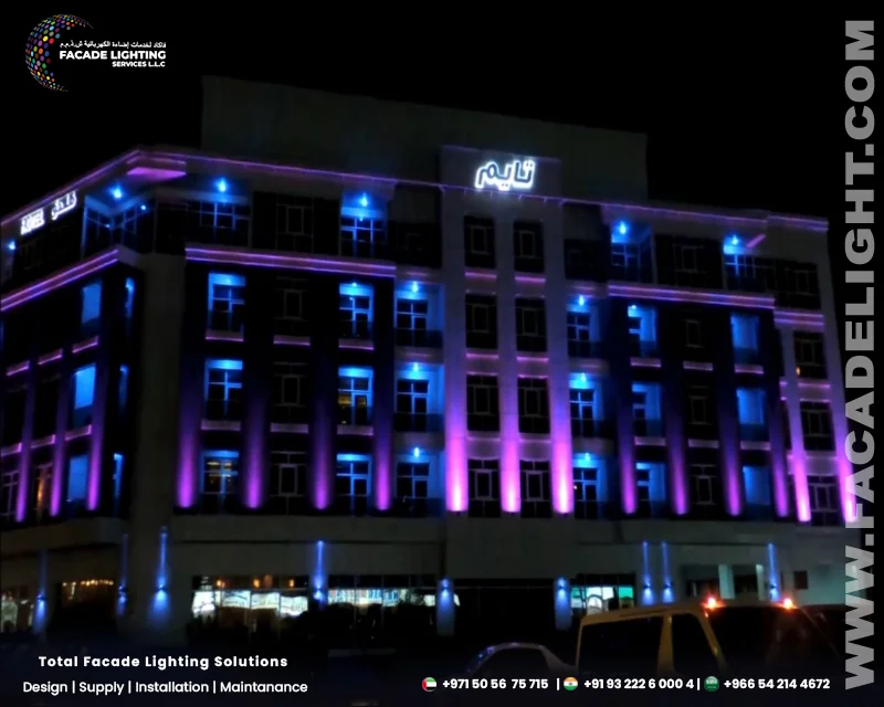time grand plaza facade lights