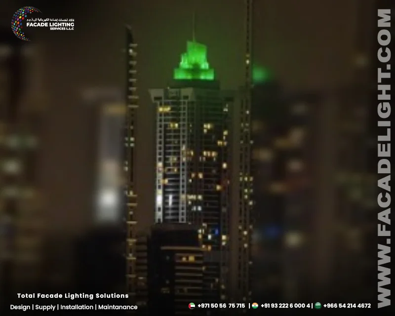 torch tower facade light