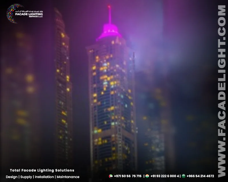 torch tower facade lighting