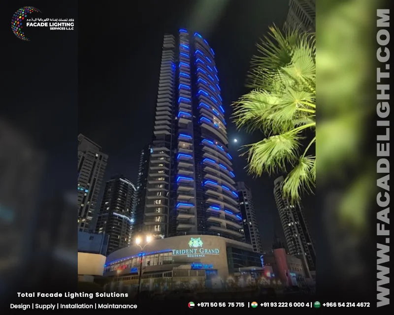 trident grand residence facade lights