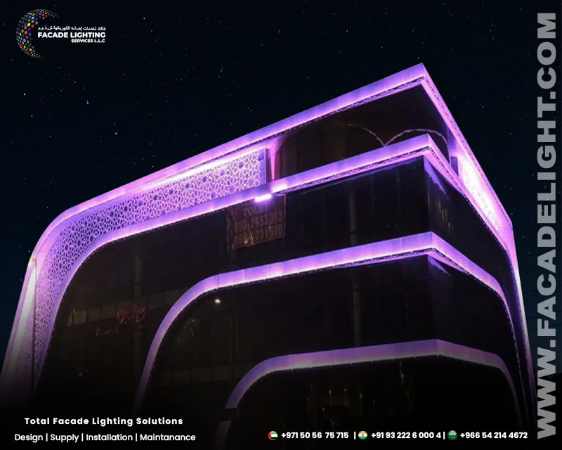umm al sheif showroom facade lightings