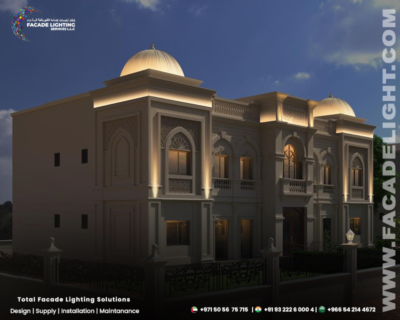 university staff accommodation facade lighting