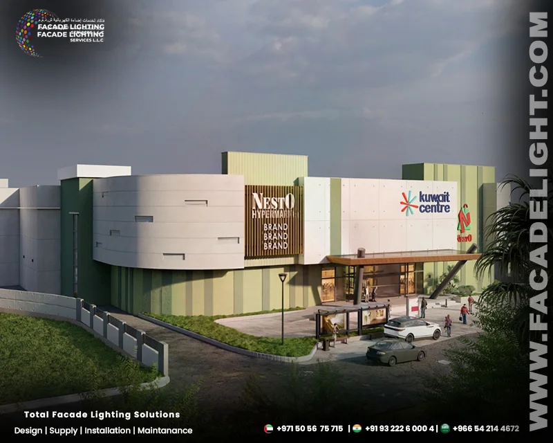 india nesto hypermarket facade lighting