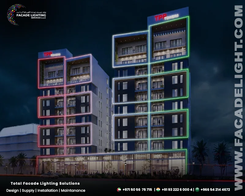 riva tower saudi facade lighting