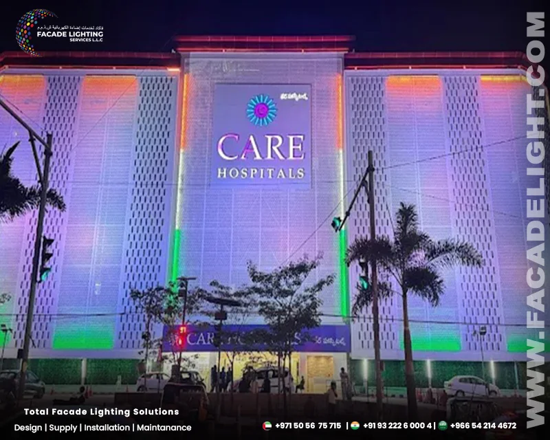 care hospital facade lightings