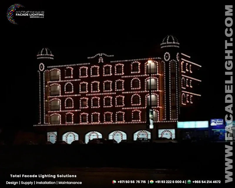 great wall hotels facade lightings dubai