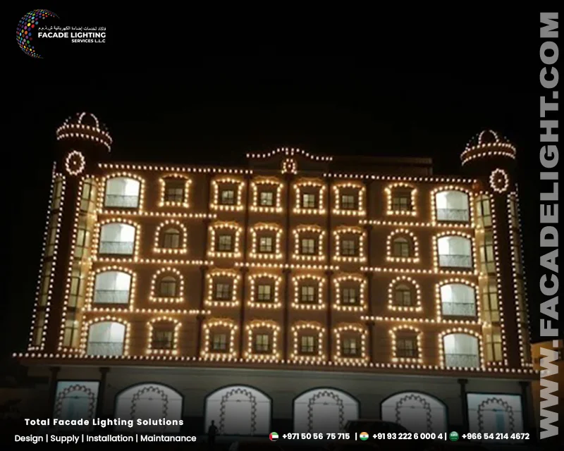 great wall hotels facade lighting dubai