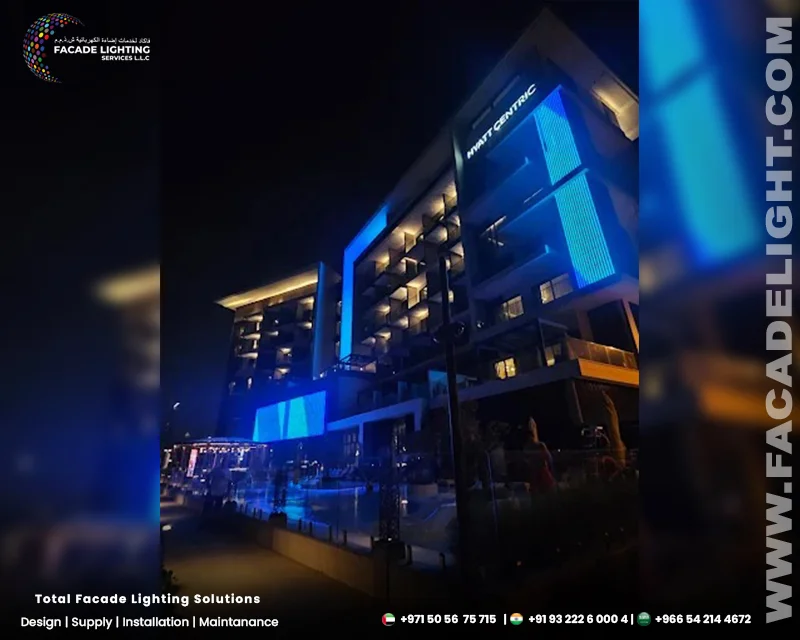 facade lighting hyatt centric dubai