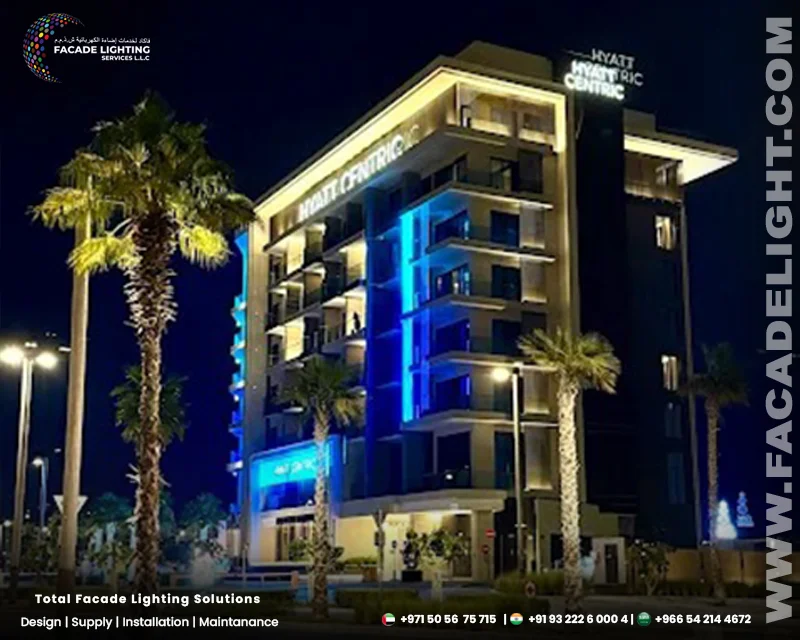 facade lightings hyatt centric dubai