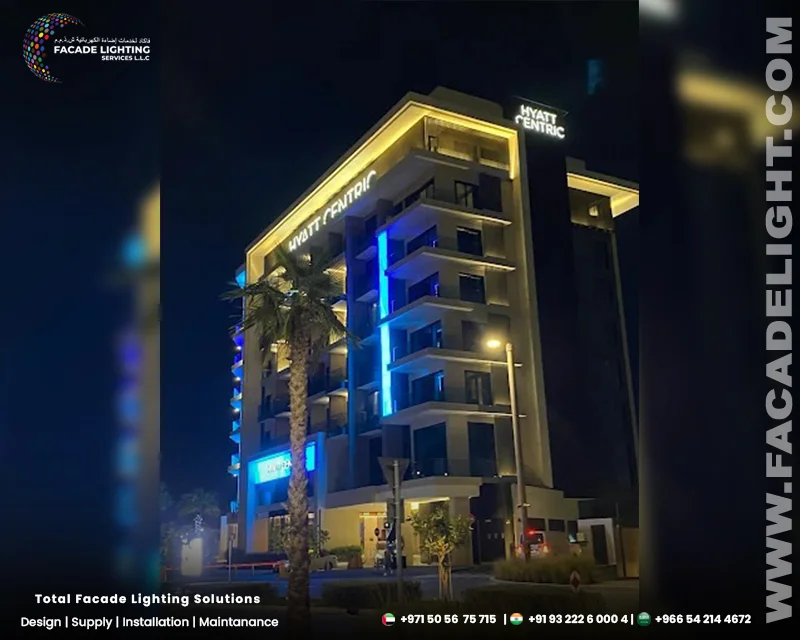 hyatt centric facade lightings dubai